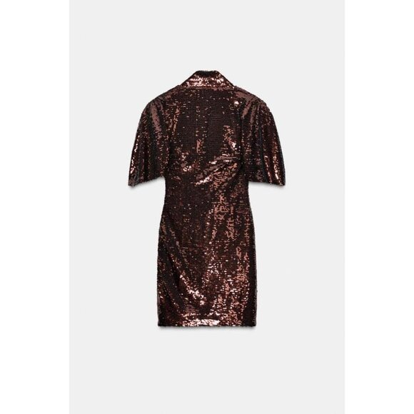 ZARA SHORT SEQUIN DRESS - Picture 9 of 10
